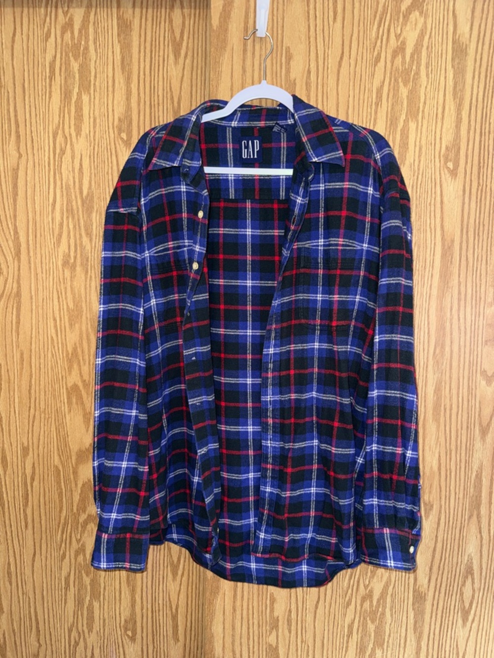 GAP Navy Blue Red Plaid Shirt